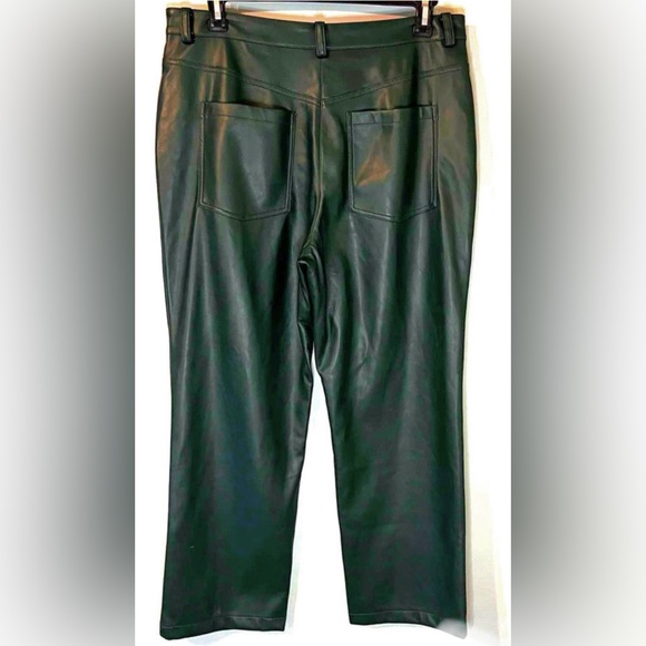 Avec Les Filles Pants trousers forest green Faux Leather XL casual Anthropology - Picture 4 of 9